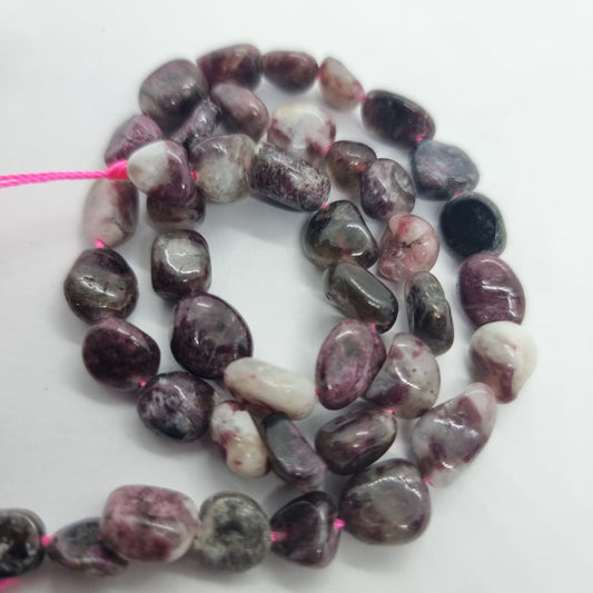 Rubellite Tourmaline Gemstone Nugget Beads