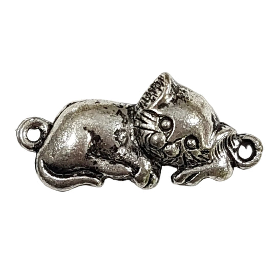 10pc Dark Silver Cat Charm