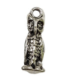 10pc Small Dark Silver Owl Charm