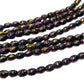 Black Rainbow Painted Glass Beads