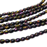 Black Rainbow Painted Glass Beads