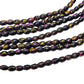 Black Rainbow Painted Glass Beads