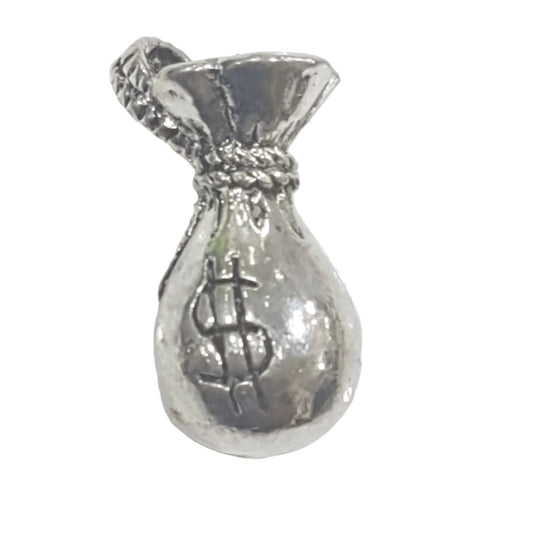10pc Silver Money Bag Charms