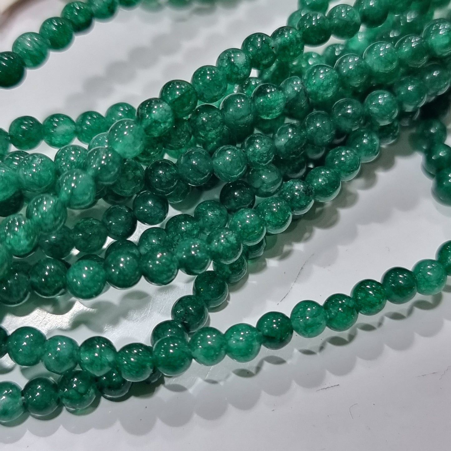 3.5mm Dyed Green Jade Gemstone Beads