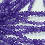 3.5mm Dyed Purple Jade Gemstone Beads
