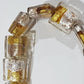 14mm Clear Square Lampwork Bead With Silver & Gold Foil