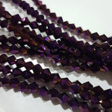 4mm Purple AB Crystal Glass Bicones