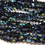 4mm Black Electroplated Crystal Bicones