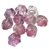 10pc Two Tone Purple Glass Flower Beads