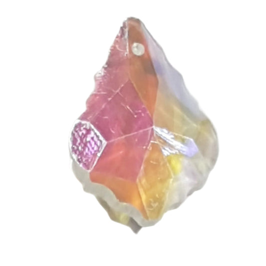 Rainbow Faceted Tear Drop Glass Pendant