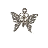 10pc Silver Butterfly Charms