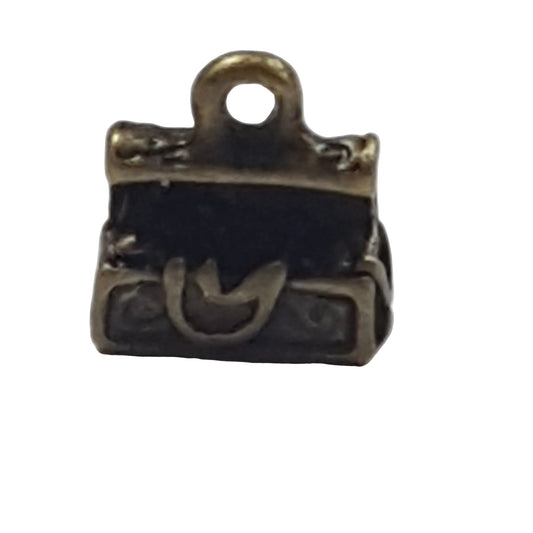 10pc Mini Bronze Open Suitcase Charms