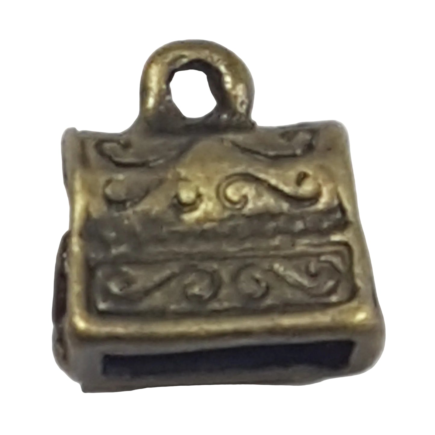 10pc Mini Bronze Open Suitcase Charms
