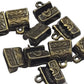 10pc Mini Bronze Open Suitcase Charms