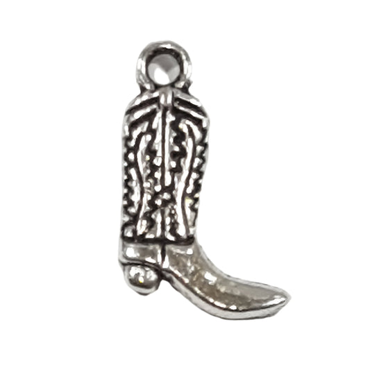 10pc Silver Cowboy Boot With Detail Charms