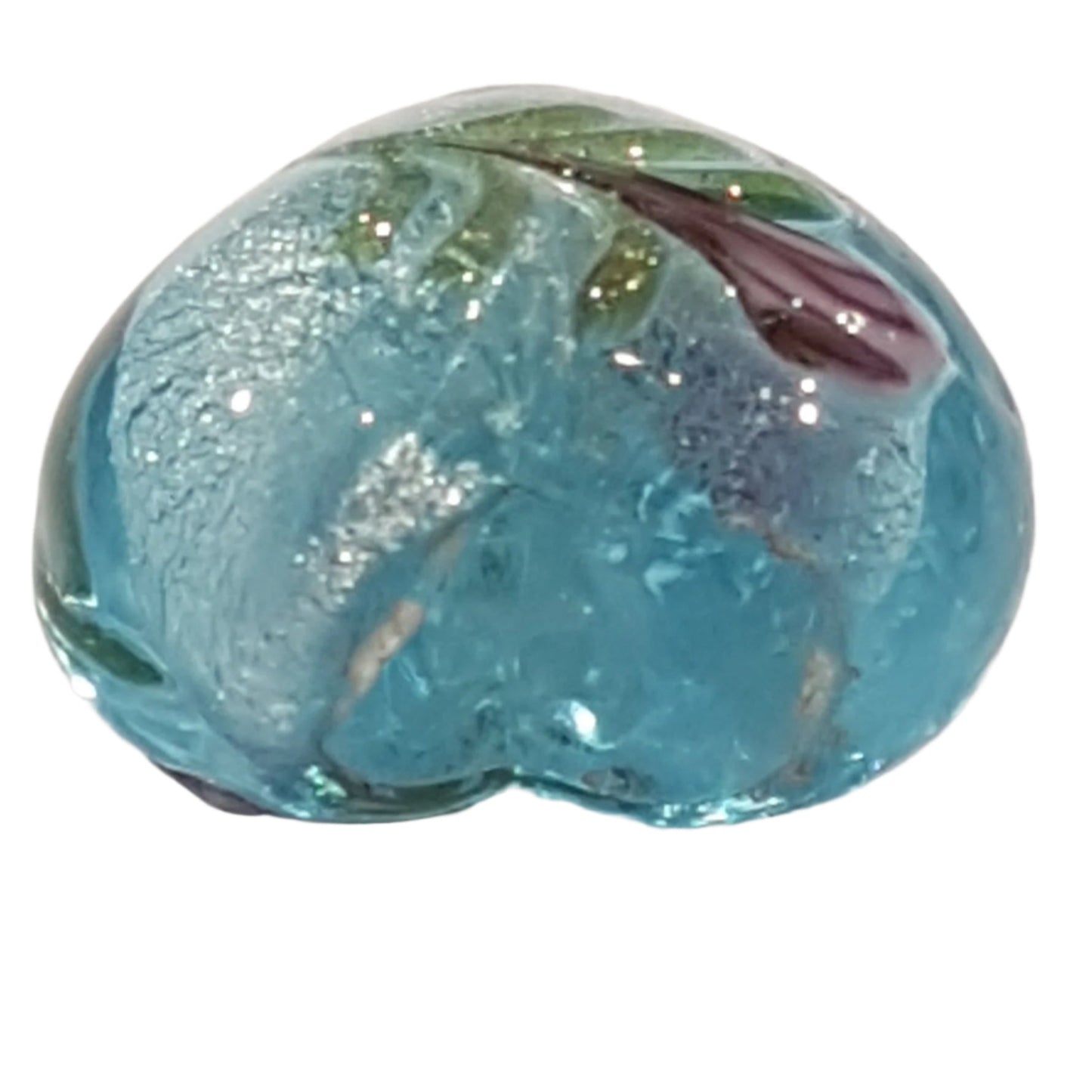 1pc 20mm Blue Floral Heart Bead