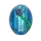 25mm Oval Blue Floral Bead