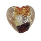15mm Clear Heart With Gold, Silver & Red