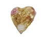 14mm Gold Glitter & White Floral Heart