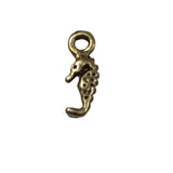 10pc Mini Bronze Seahorse Charms