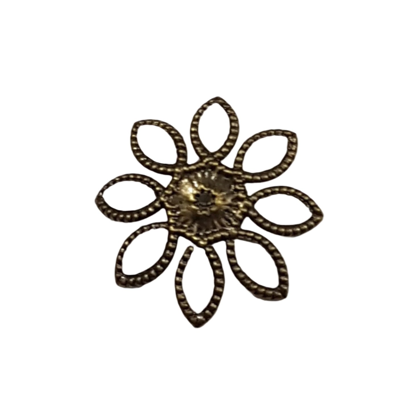 20pc Bronze Flower Filigree Bead Caps