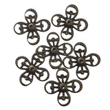 50pc Bronze 4 Petal Bead Caps