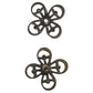 50pc Bronze 4 Petal Bead Caps