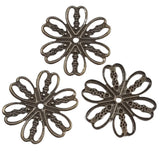 50pc Bronze 6 Petal Bead Caps