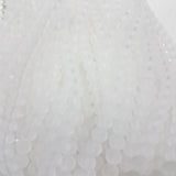 6mm White Frosted Glass Beads