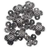 30pc  Large Silver Floral Bead Caps