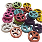 24pc Dyed Howlite Peace Sign Beads