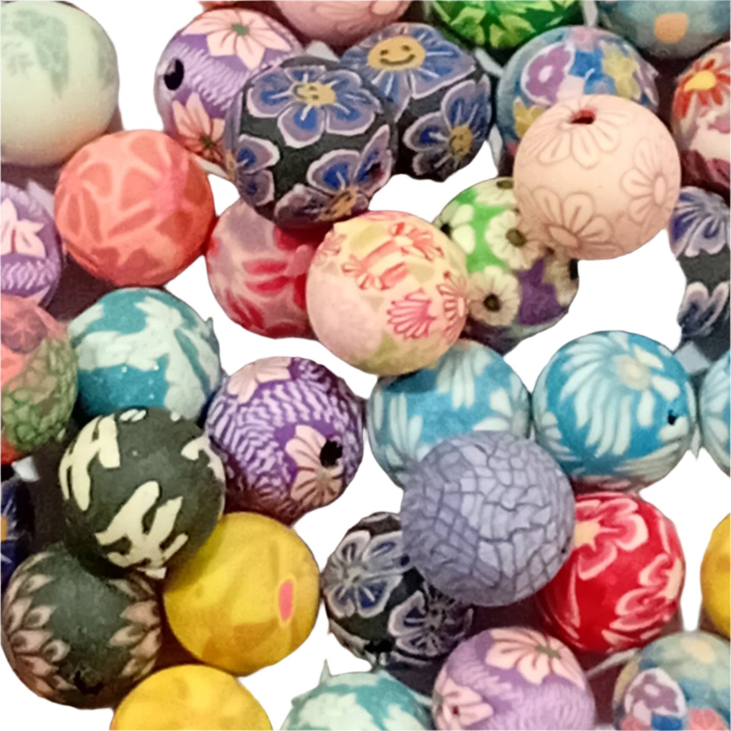 20pc Polymer Clay Multicolored Beads