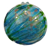 Large Round Light Blue Lampwork Glass Pendant