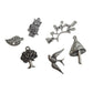 6pc Silver Nature Charms