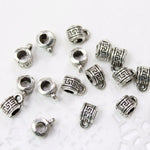 20pc Silver Barrel Dangle Beads