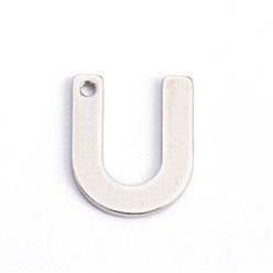10pc Letter U Stainless Steel Charms
