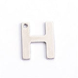 10pc Letter H Stainless Steel Charms