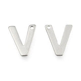 10pc Letter V Stainless Steel Charms