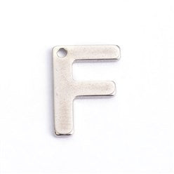 10pc Letter F Stainless Steel Charms