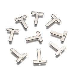 10pc Letter T Stainless Steel Charms