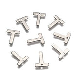 10pc Letter T Stainless Steel Charms