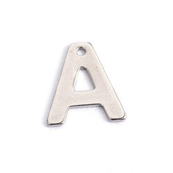 10pc Letter A Stainless Steel Charms