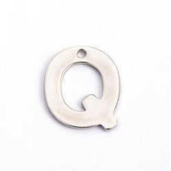 10pc Letter Q Stainless Steel Charms