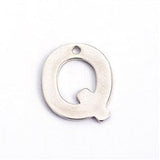10pc Letter Q Stainless Steel Charms