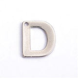 10pc Letter D Stainless Steel Charms