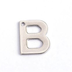 10pc Letter B Stainless Steel Charms