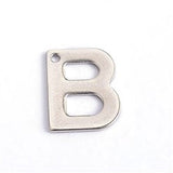 10pc Letter B Stainless Steel Charms