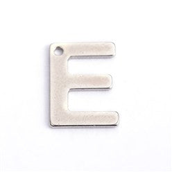 10pc Letter E Stainless Steel Charms