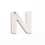 10pc Letter N Stainless Steel Charms