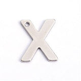 10pc Letter X Stainless Steel Charms